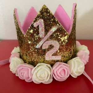 Baby girl 1/2 birthday “crown”
